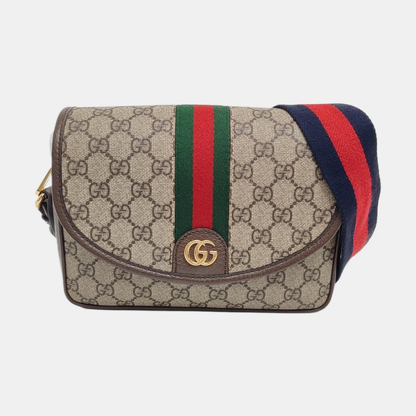 Ophidia Small Monogram Coated Canvas Beige