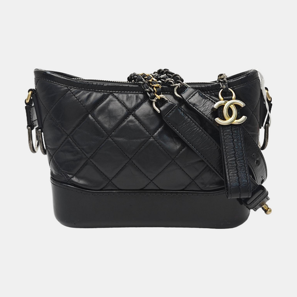 GABRIELLE Small Quilted Calfskin Black