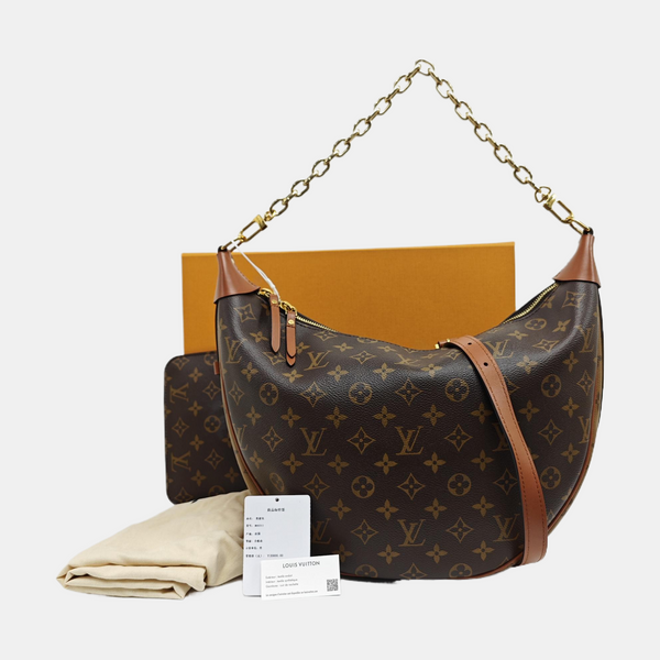 LOOP HOBO Monogram Coated Canvas Brown