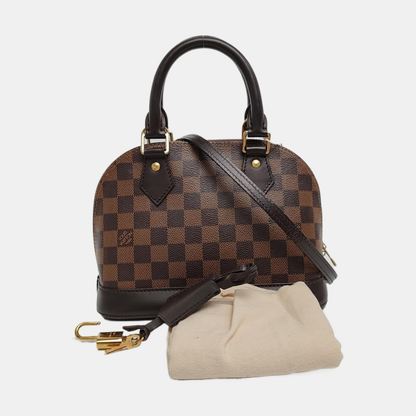ALMA BB Damier Ebene Coated Canvas Brown