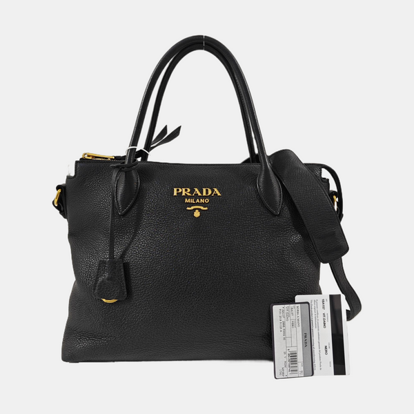 Vitello Phenix Camera Bag Saffiano Calfskin Black