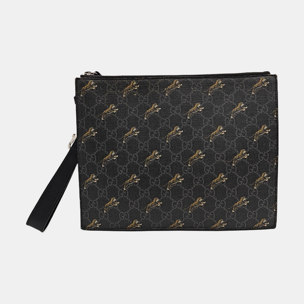 GG Supreme Monogram Coated Canvas Black