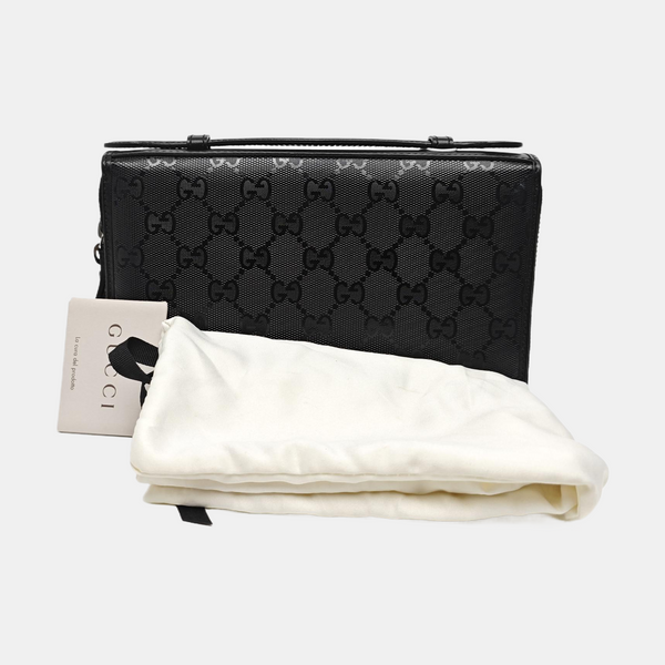 Monogram Coated Canvas Clutch Black