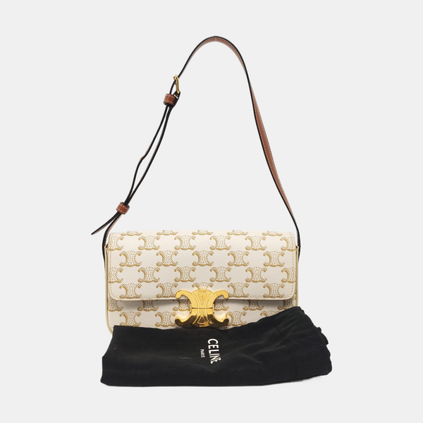 Authenticated pre-owned TRIOMPHE Coated Canvas White - Shoulder Bag at Looply
