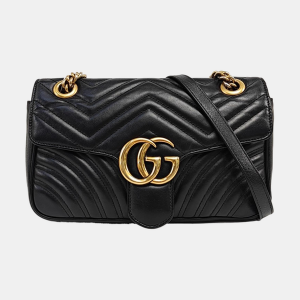 GG Marmont Medium Quilted Calfskin Black