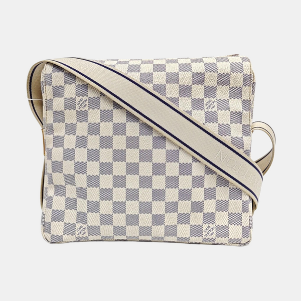 NAVIGLIO Damier Azur Coated Canvas White