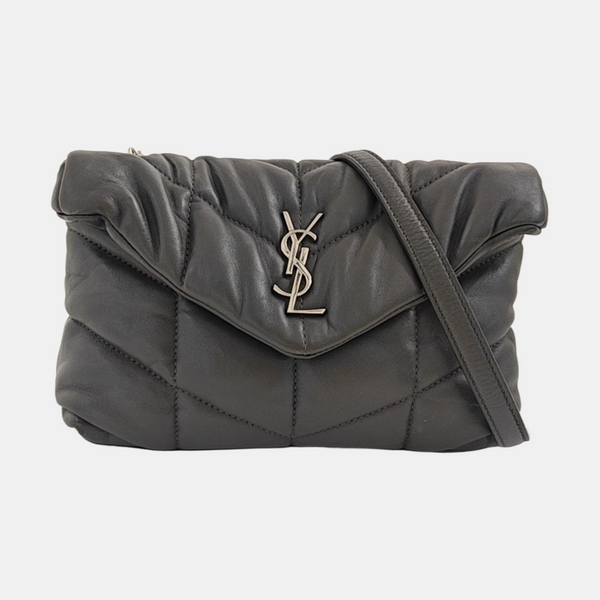 LOULOU Small Quilted Lambskin Gray