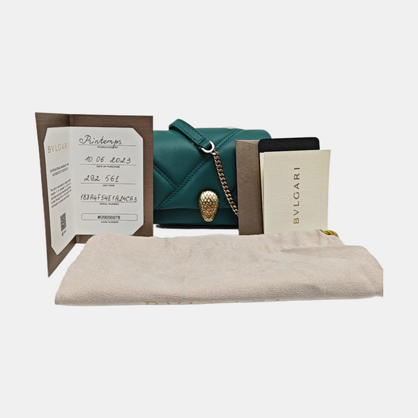 SERPENTI CABOCHON Quilted Calfskin Green