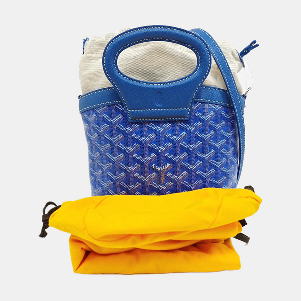 Coated Canvas Shoulder Bag Mini Blue