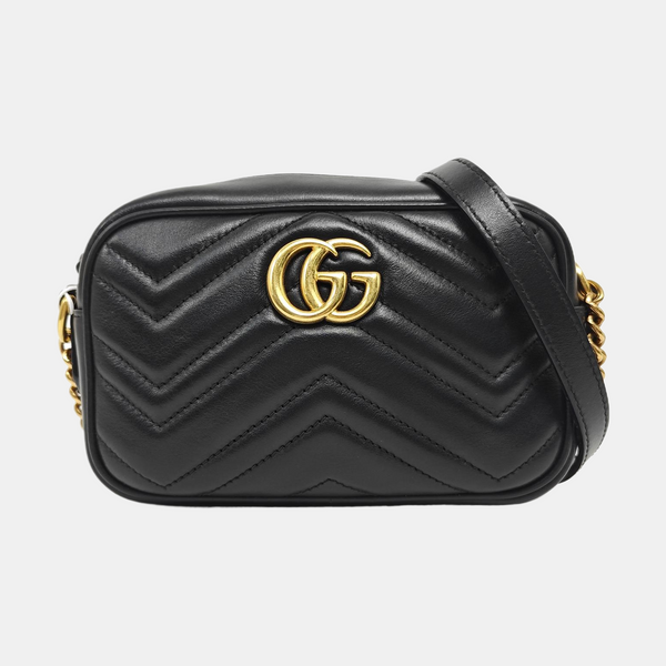 GG Marmont Mini Quilted Calfskin Black