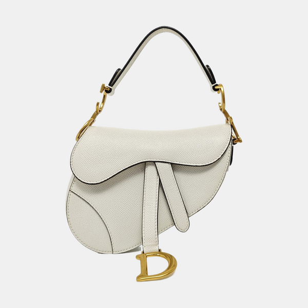 Saddle Mini Calfskin White