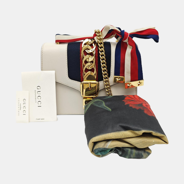 Sylvie Mini Calfskin White