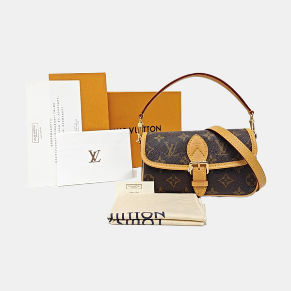DIANE Nano Monogram Coated Canvas Brown
