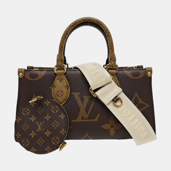 ONTHEGO EAST WEST PM Monogram Coated Canvas Brown