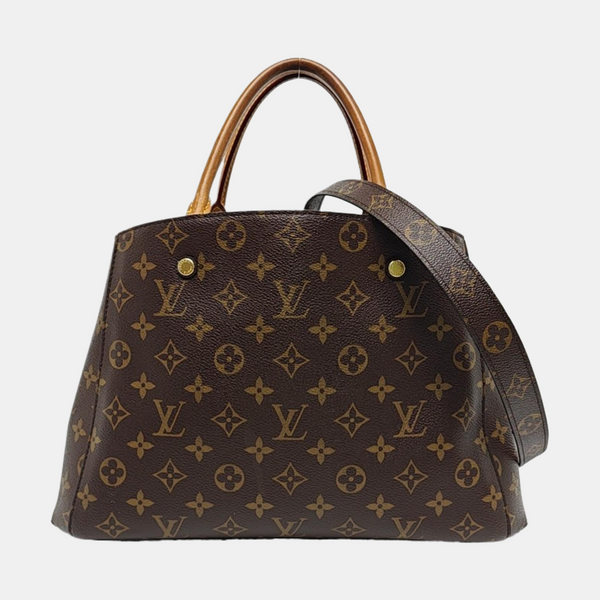 MONTAIGNE GM Monogram Coated Canvas Brown