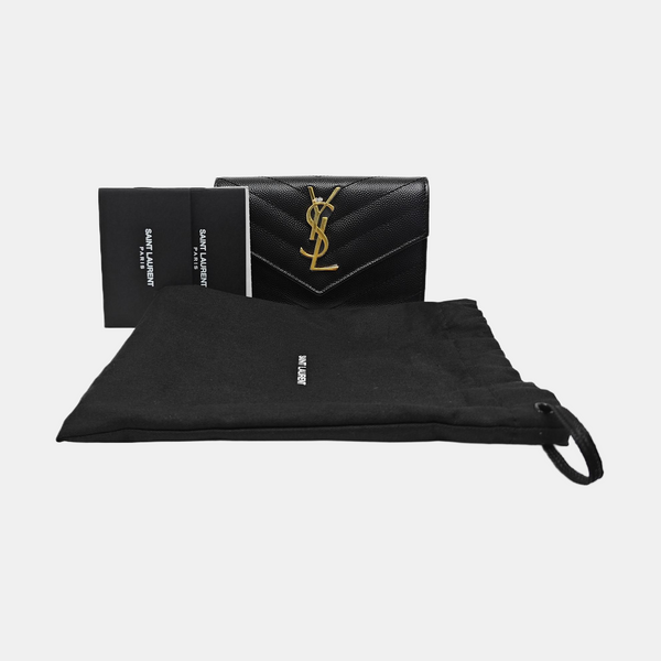 MONOGRAM Chevron Calfskin Black Wallet