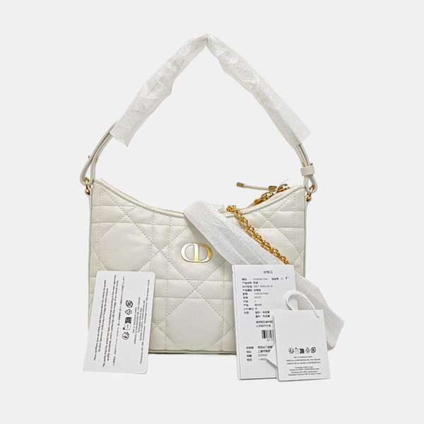 Miss Caro Mini Cannage Lambskin White