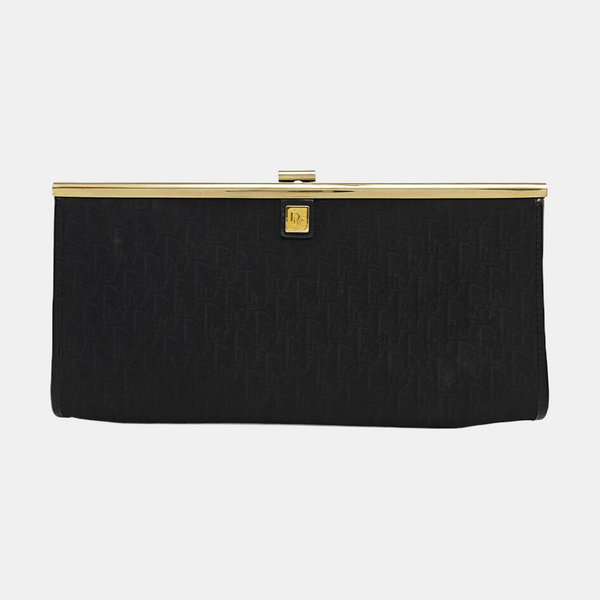 Oblique Canvas Clutch Black