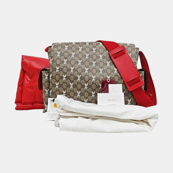 GG Supreme Medium Monogram Coated Canvas Brown