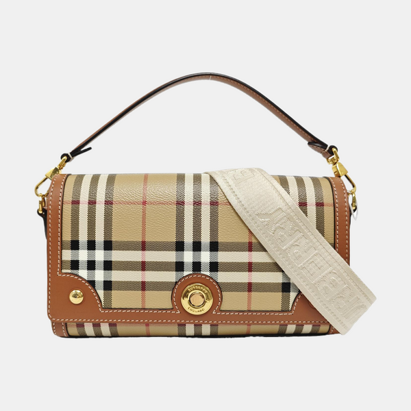 Coated Canvas Shoulder Bag Beige