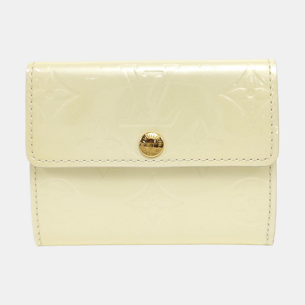 SARAH Monogram Patent Leather White Card Holder