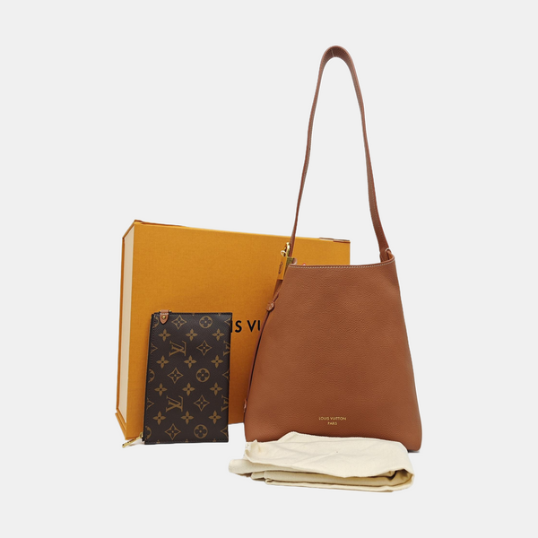 LOW KEY HOBO PM Monogram Calfskin Brown