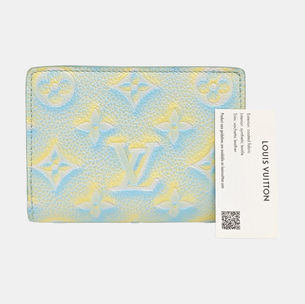 Monogram Calfskin Card Holder Green