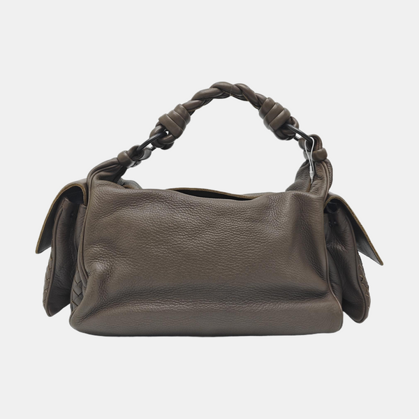 Calfskin Top Handle Bag Brown