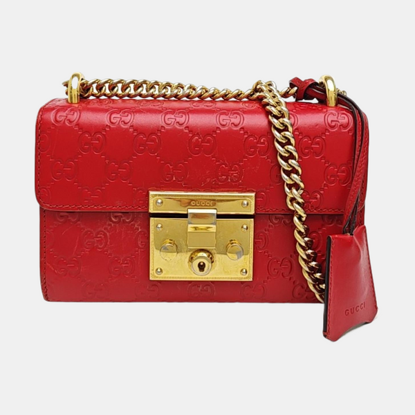Padlock Small Monogram Calfskin Red