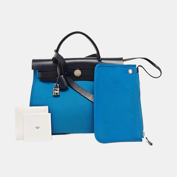 Authenticated pre-owned Herbag 31 Canvas Blue - Shoulder Bag at Looply
