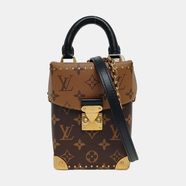 CAMERA BOX Monogram Coated Canvas Brown