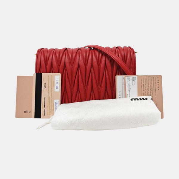 Quilted Lambskin Shoulder Bag Red
