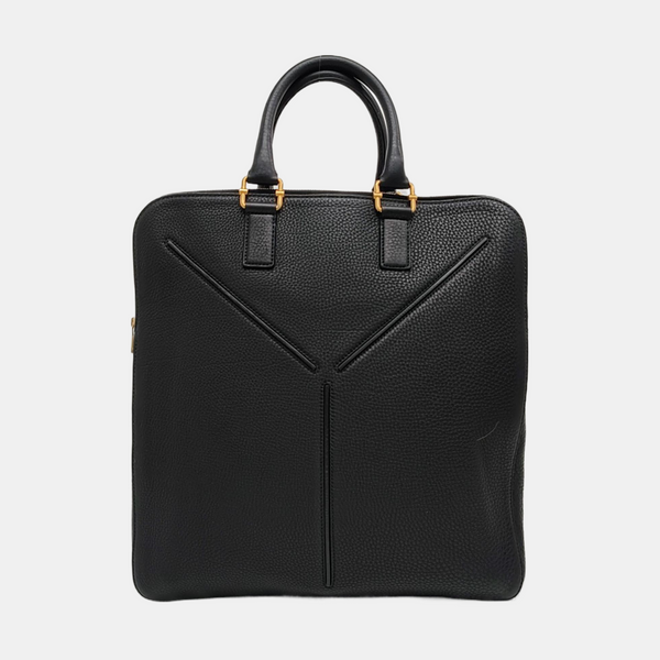 Calfskin Top Handle Bag Black