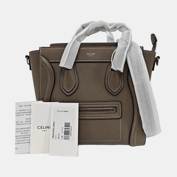 Authenticated pre-owned LUGGAGE Nano Calfskin Grey - Tote Bag at Looply