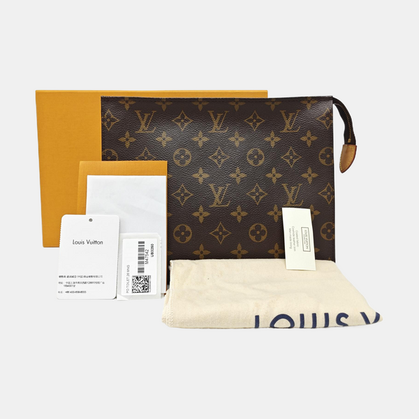 TOILET POCKET 26 Monogram Coated Canvas Brown