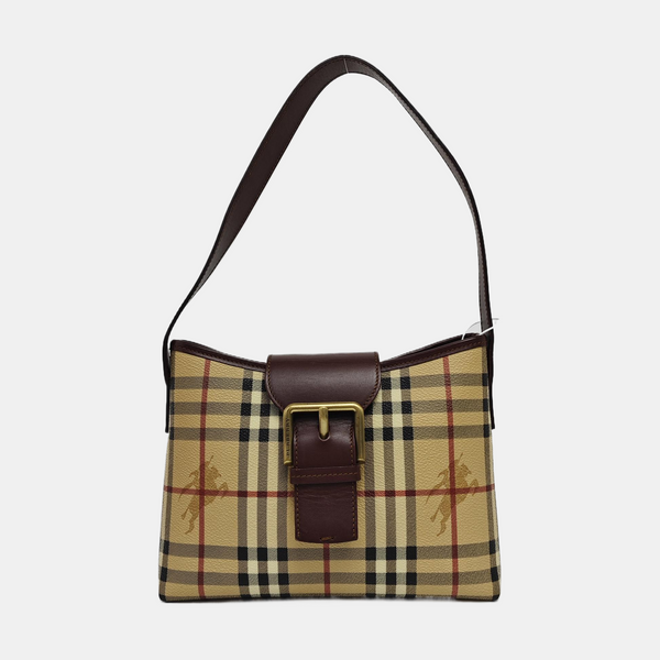 Coated Canvas Shoulder Bag Beige