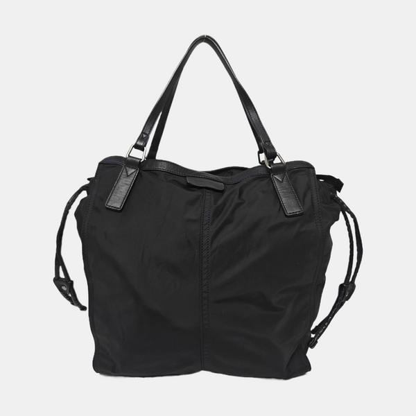 Nylon Top Handle Bag Black