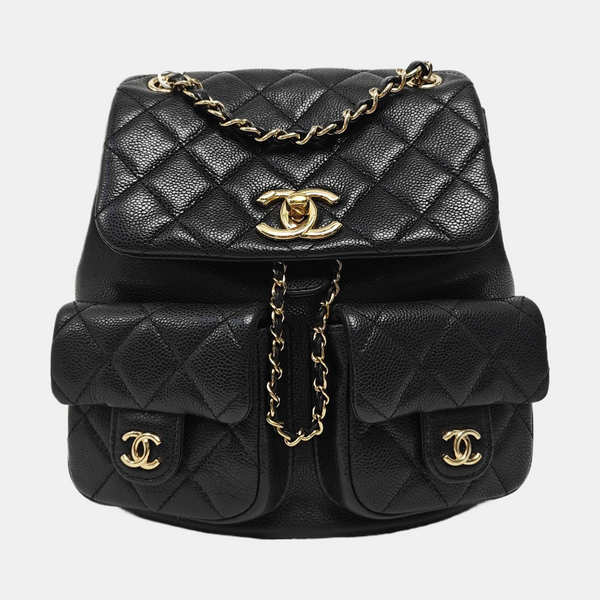 DUMA Medium Quilted Grained Calfskin Black