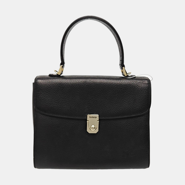 Calfskin Top Handle Bag Black