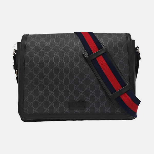 Monogram Coated Canvas Shoulder Bag Black