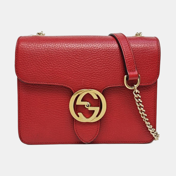 Authenticated pre-owned Interlocking G Small Calfskin Red - Shoulder Bag at Looply