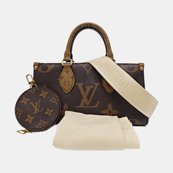 ONTHEGO EAST WEST PM Monogram Coated Canvas Brown