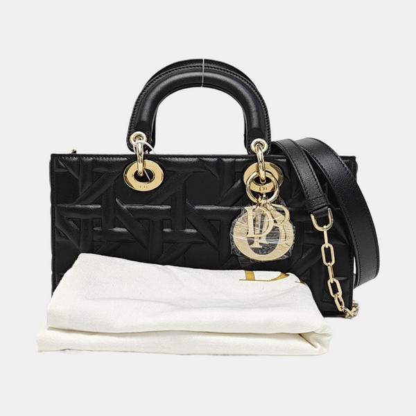 Lady D-Joy Medium Calfskin Black