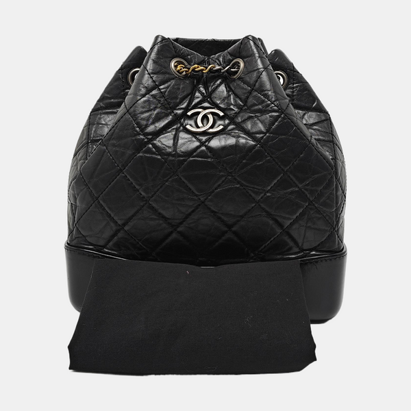 GABRIELLE Small Quilted Calfskin Black