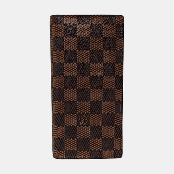 Damier Ebene Coated Canvas Clutch Brown