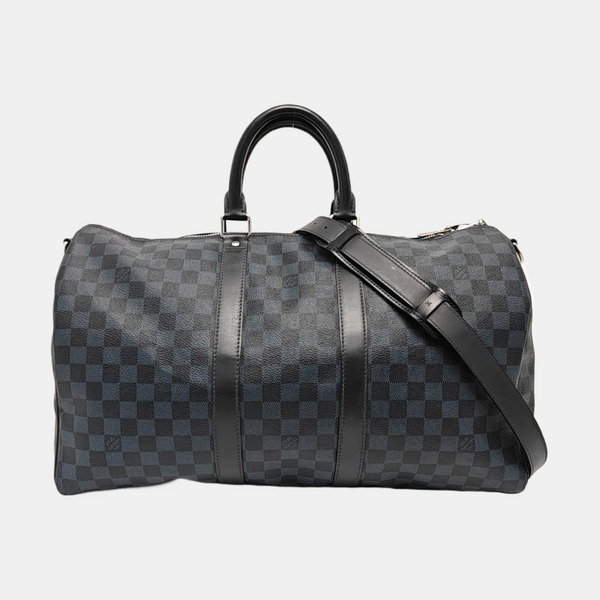 KEEPALL 45 Damier Coated Canvas Blue