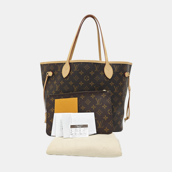 NEVERFULL MM Monogram Coated Canvas Brown