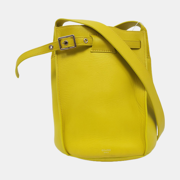 Authenticated pre-owned BIG BAG Calfskin Yellow - Bucket Bag at Looply