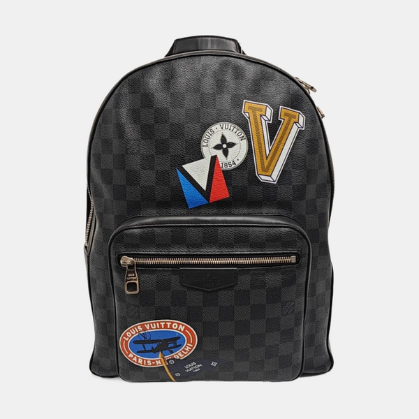 JOSH Damier Graphite Coated Canvas Gray