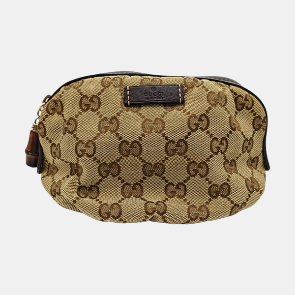 Monogram Fabric Clutch Beige